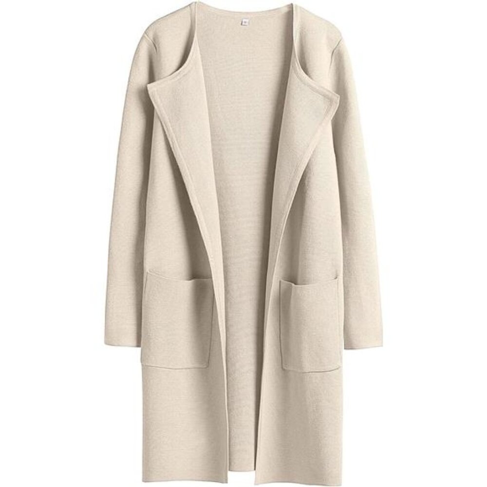 ANRABESS Women's Open Front Knit Lightweight Cardigan Casual Long Coatigan